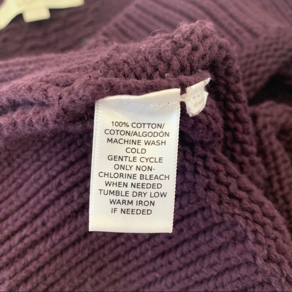 ✅ Ann Taylor LOFT Purple Open Knit Sweater Small - Picture 4 of 6